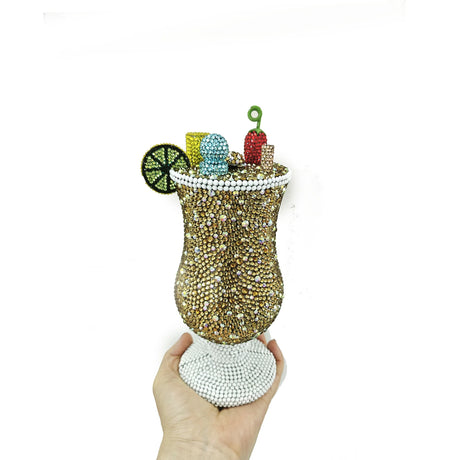 Gold Newest Crystal Wine Glass Full Diamond Handbag