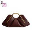 Niche Cloud Leather Evening Pleated Handbag Sassy Chick Logo