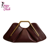 Niche Cloud Leather Evening Pleated Handbag Sassy Chick Logo