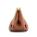 Brown Niche Cloud Leather Evening Pleated Handbag