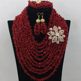 Red Nigerian Coral Beads Jewelry Sets