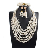 White Nigerian Coral Beads Jewelry Sets
