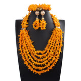 Yellow Nigerian Coral Beads Jewelry Sets