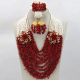 Red Nigerian Coral Beads Jewelry Sets