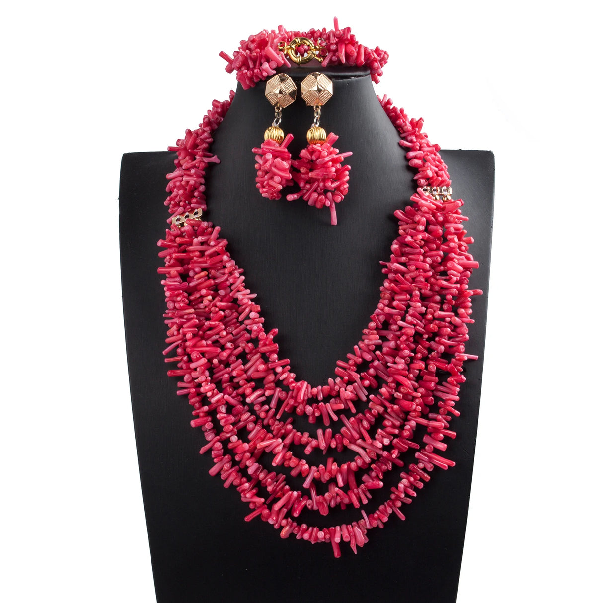 Pink Nigerian Coral Beads Jewelry Sets