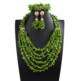 Green Nigerian Coral Beads Jewelry Sets