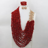 Red Nigerian Coral Beads Jewelry Sets