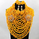 Yellow Nigerian Coral Beads Jewelry Sets