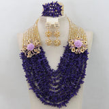 Blue Nigerian Coral Beads Jewelry Sets