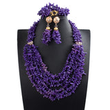Purple Nigerian Coral Beads Jewelry Sets