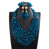 Blue Nigerian Coral Beads Jewelry Sets