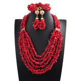 Red Nigerian Coral Beads Jewelry Sets