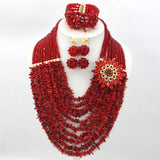 Red Nigerian Coral Beads Jewelry Sets