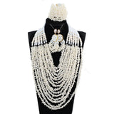 White Nigerian Coral Beads Jewelry Sets