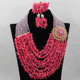 Pink Nigerian Coral Beads Jewelry Sets