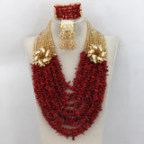 Red Nigerian Coral Beads Jewelry Sets