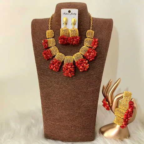 Nigerian Coral Beads Wedding Necklace