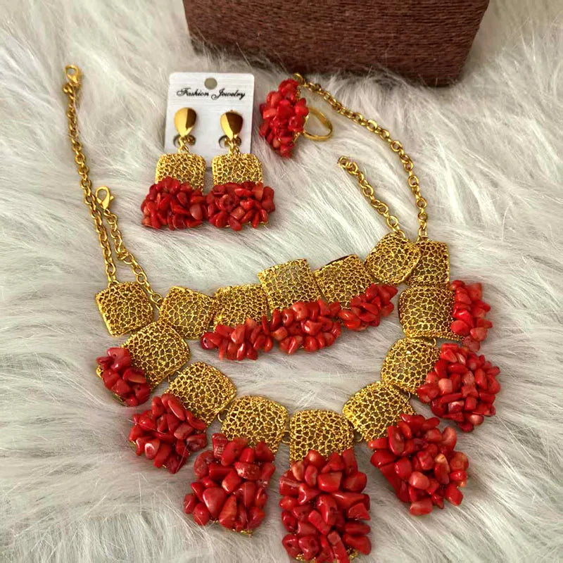 Nigerian Coral Beads Wedding Necklace