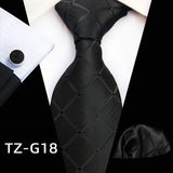 black square dot pattern tie set