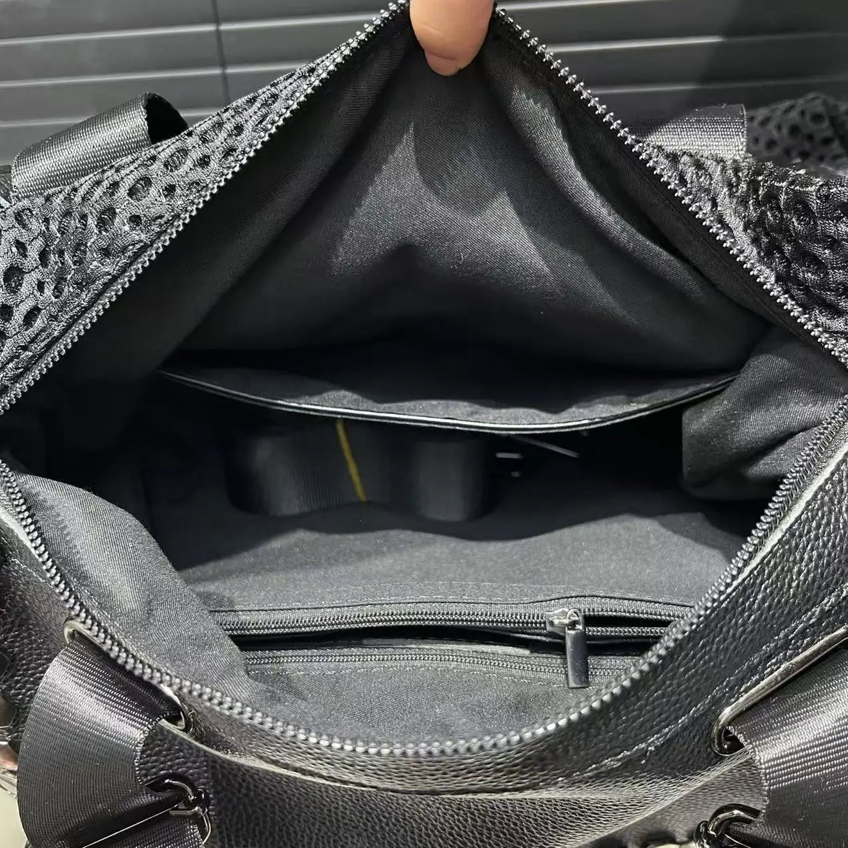 Compartment Nylon Mesh Splicing Large Capacity Double sided Shoulder Bag