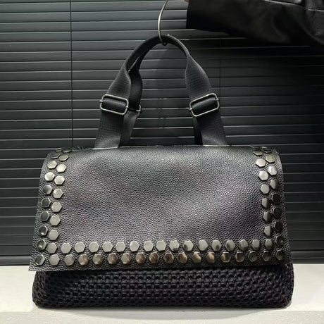 Nylon Mesh Splicing Large Capacity Double sided Shoulder Bag