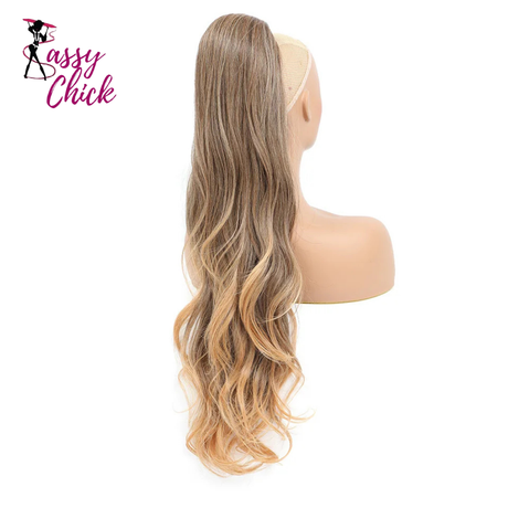 Ombre Blonde Weave Ponytail Clip In Hair Extension Synthetic Wig Sassy Chick Logo