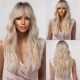 White Long Wavy Synthetic Wigs