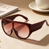 One Piece Oversize Square Gradient Sunglasses