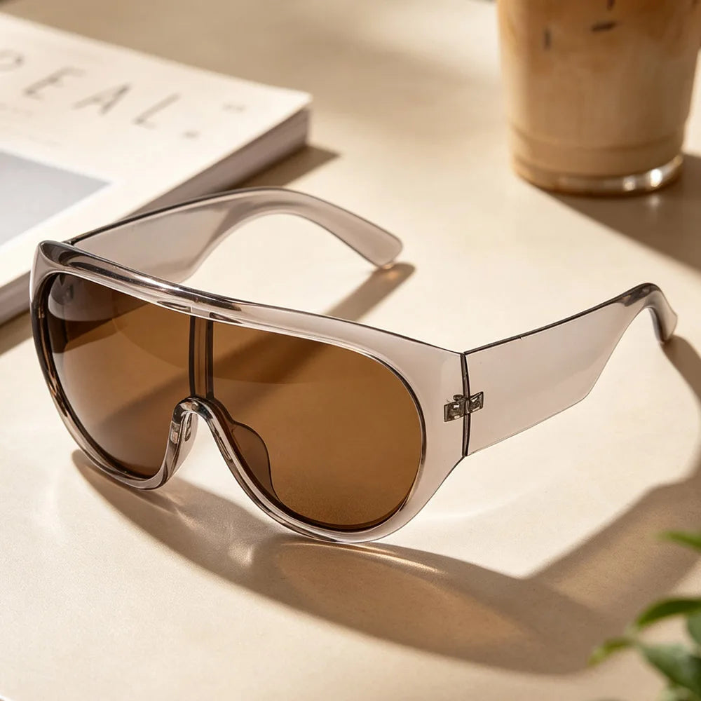 One Piece Oversize Square Gradient Sunglasses