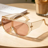 One Piece Oversize Square Gradient Sunglasses