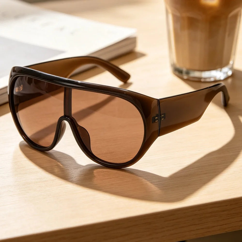 One Piece Oversize Square Gradient Sunglasses