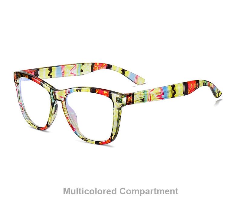 Yellow Red Optical Lenses Myopia Blue Light Blocking Computer Eyeglasses