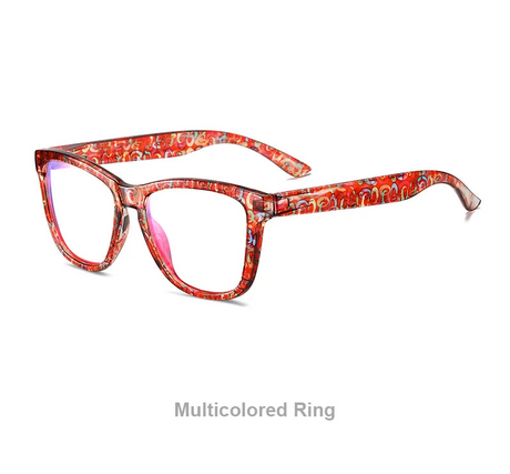Red Optical Lenses Myopia Blue Light Blocking Computer Eyeglasses