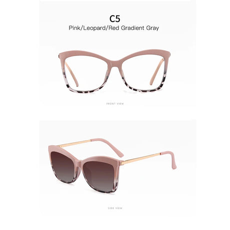 Beige Optical Magnetic Polarized Short-sighted Glasses