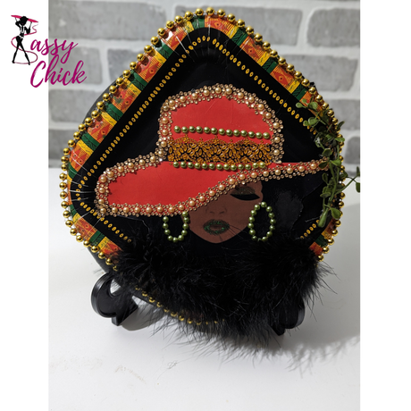 Orange Black Lady Wreath Sassy Chick Logo