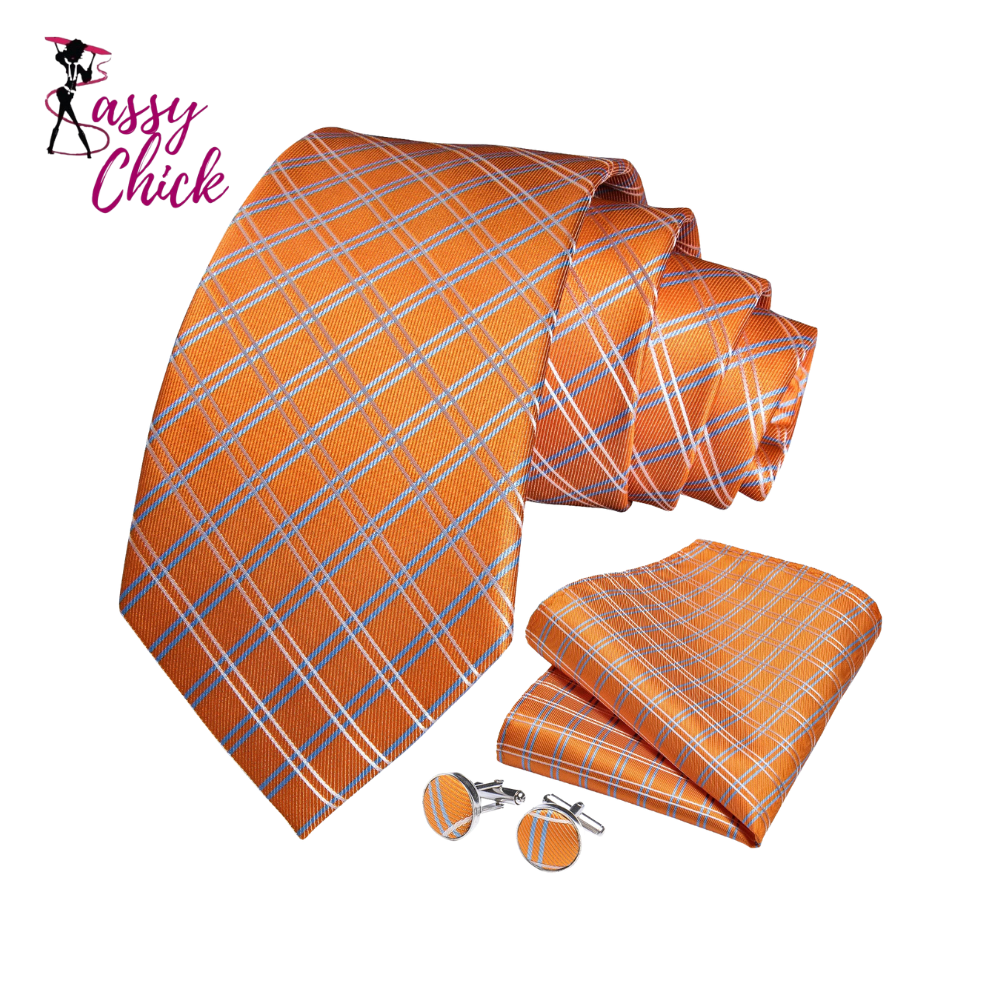 Orange Color Neckties Sassy Chick Logo