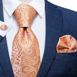 floral pink orange pattern tie