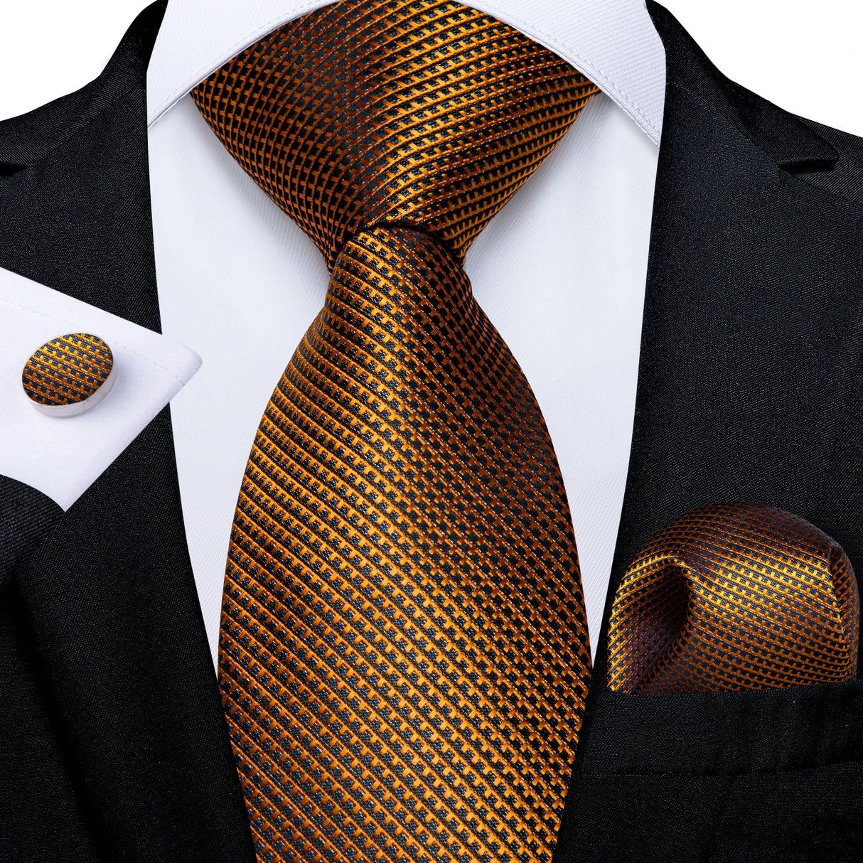 gold geometric pattern tie