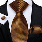gold geometric pattern tie