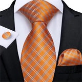 orange geometric pattern tie