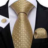 gold circle pattern tie