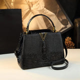 Original Lady Shell Bag Crocodile Pattern