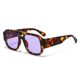 Leopard Outdoor Driving Big Frame Square Sunglasses