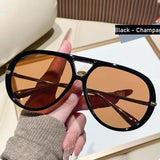 Outdoor Oversized Leopard Green Sunglasses