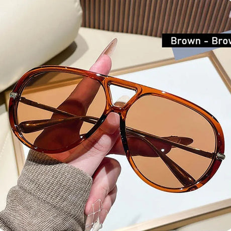 Outdoor Oversized Leopard Green Sunglasses