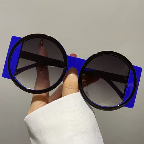 black blue Outdoor Round Double Color Sunglasses