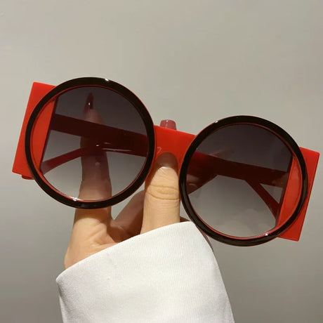 black red Outdoor Round Double Color Sunglasses
