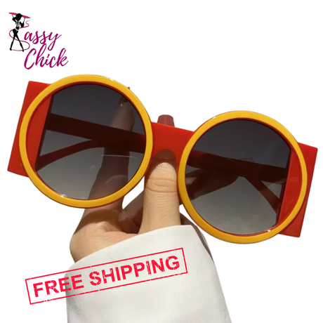 Outdoor Round Sunglasses Sassy Chick Logo