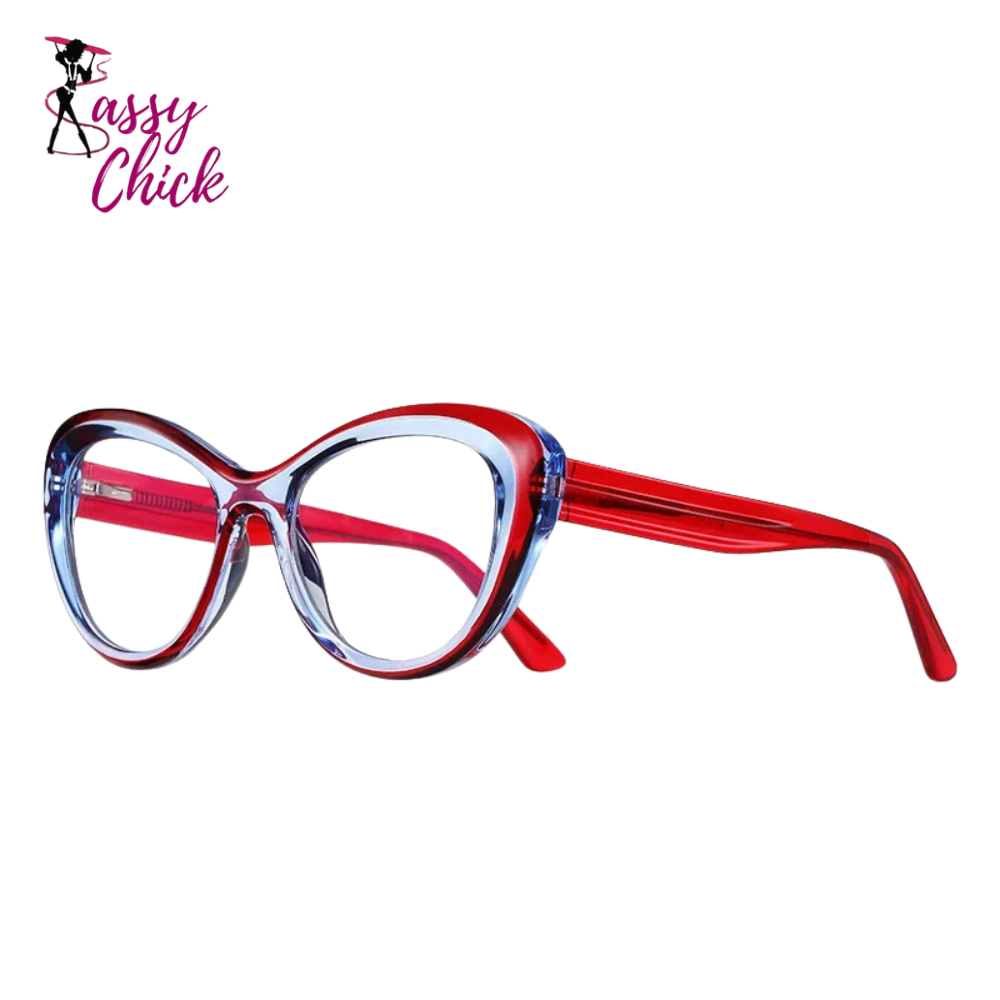 Oval Fashion Retro Frame TR90 Anti Blue Light Eyeglass Sassy chick Logo 