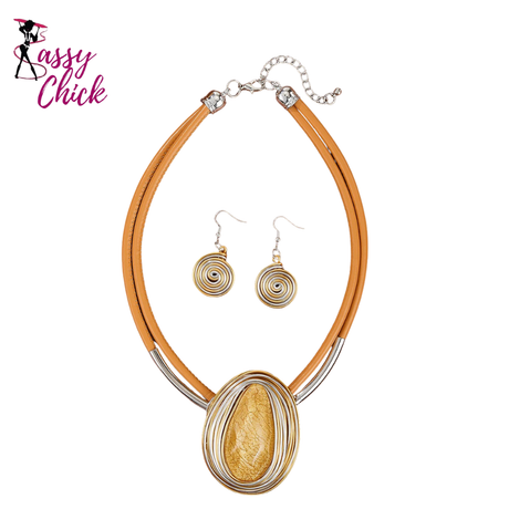 Oval Shape Colorful Crystal Jewelry Sets Sassy Chick Logo